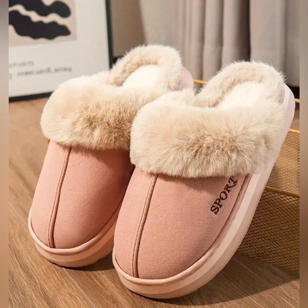 Women's Cream Fur-Lined Slippers Various colors available - Picture 3 of 4
